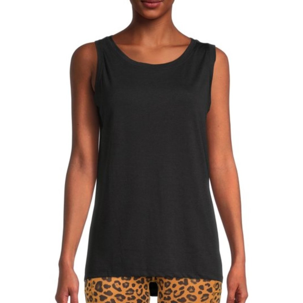 NEW Women's Sleeveless Graphic Tank Top Black Large